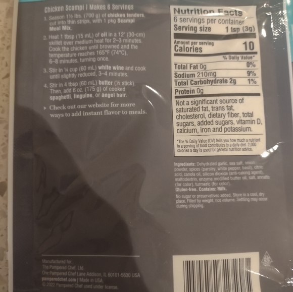 NWT Pampered Chef Flavor Meal Packets (4) - Picture 4 of 4